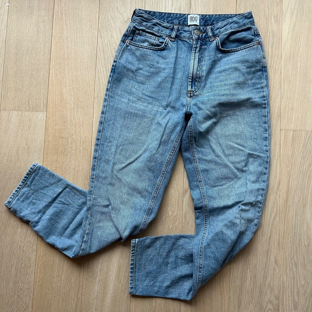 BDG Urban Outfitters Mom Jeans Sz 27‎ Blue High Rise Wash Denim Retro 90s